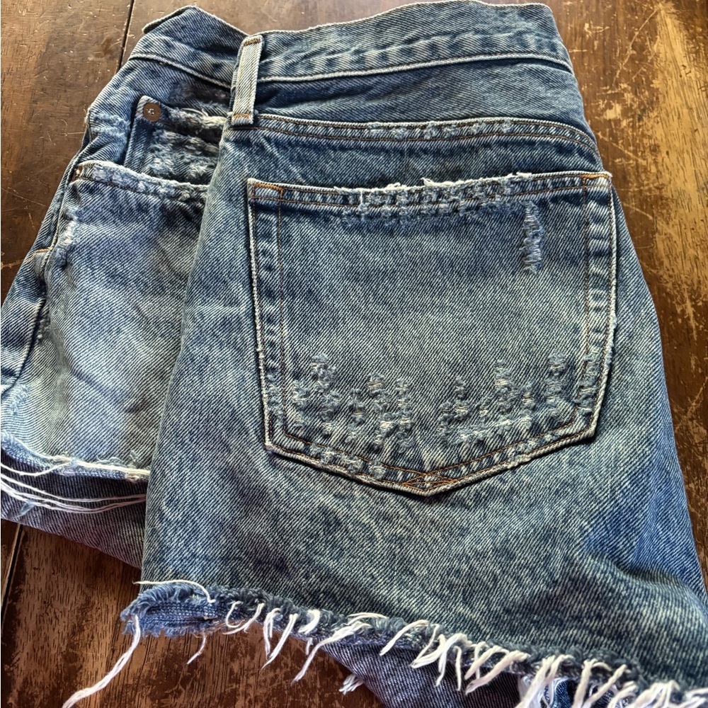 AGOLDE Distressed Denim Shorts
